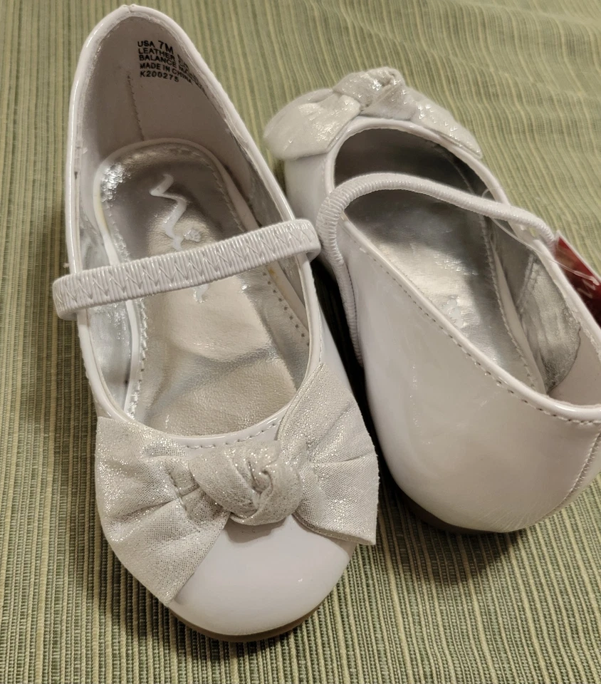 Nina Toddler Girl Shoes Size 7 White with Memory Foam Bow Comfort NEW with Tags - Image 2 of 4