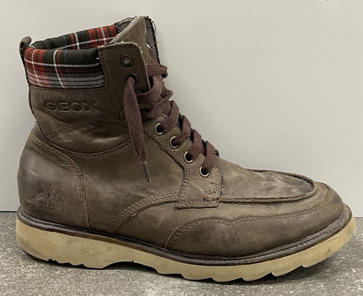 Geox Respira Mens 10 Brown Nubuck Leather Chukka Hiking Boots Lace Up Mid Top Geox Spherica Actif B Tex Brown Mens boots U56HMC-C6238 main image 3