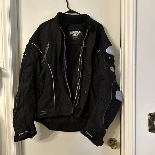 Joe Rocket Jacket Mens XL Black Armor Riding Ballistic Series Mesh Crotch Rocket
