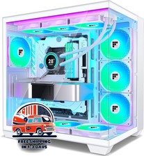 Caja de PC Ventilador ARGB PWM de 7 pines preinstalado con tipo C, color blanco