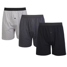 3 Pack Men's Boxer Brief Shorts Cotton Solid Color Woven Relaxed Fit Boxers