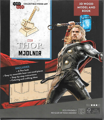 Marvel Comics Thor Mjolnir Hammer 3D Laser Cut Wood Model Kit and