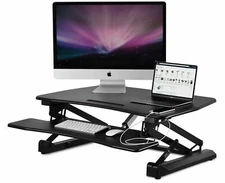 Mount-It! Electric Standing Desk Converter | Black | Open Box