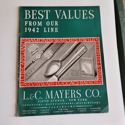 1942 L.&C.  Mayers  Co. New York Catalog Jewelry Watches Lighters Radios