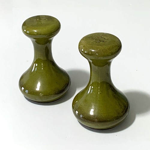 Holiday Designs, Vintage Mid Century Modern, Large Avocado Salt & Pepper Shakers