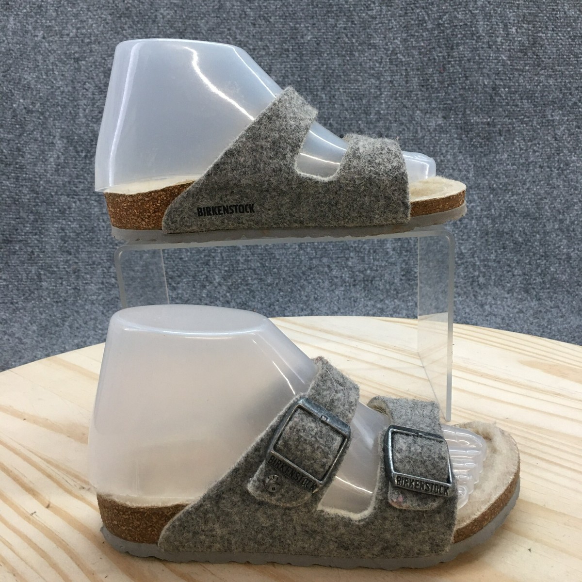 Birkenstock Sandals Youth 29 Arizona Slip On Slides Gray Buckle