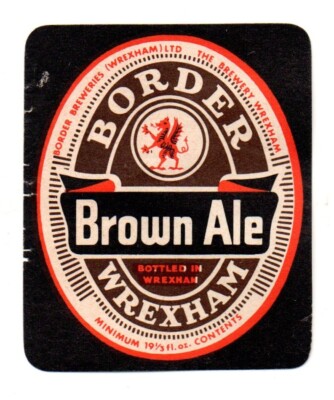 Wales - Vintage Beer Label - Border Breweries, Wrexham - Brown Ale