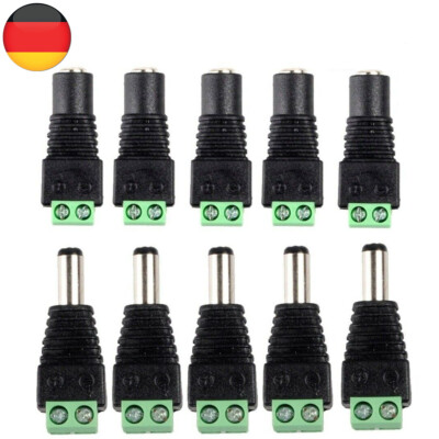 10X 5,5x2,1mm DC Steckverbinder Hohlbuchse Hohlstecker Adapter Netzteil Kupplung
