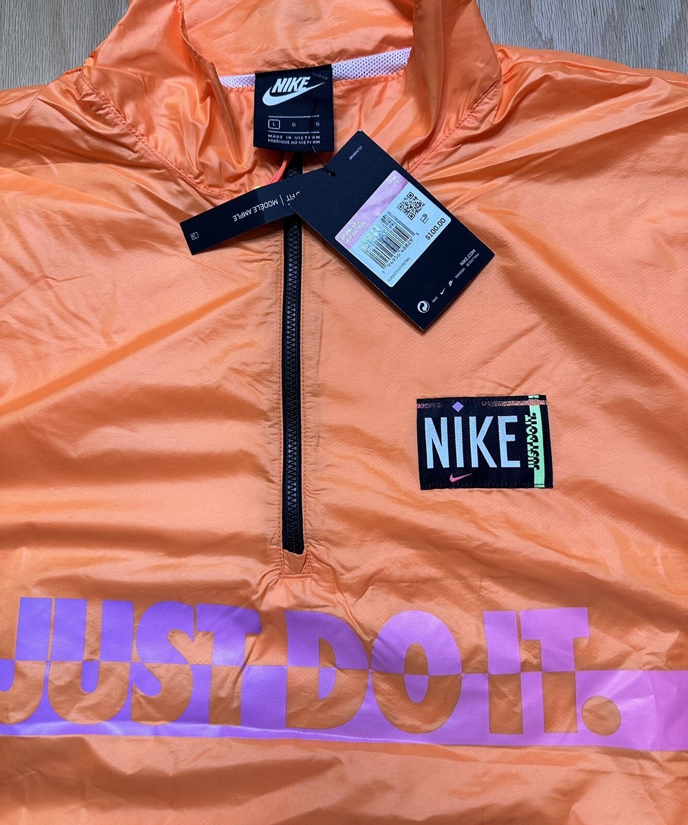 2個セット Nike Women's Sportswear Woven Pullover Atomic Orange/ Black Jacket