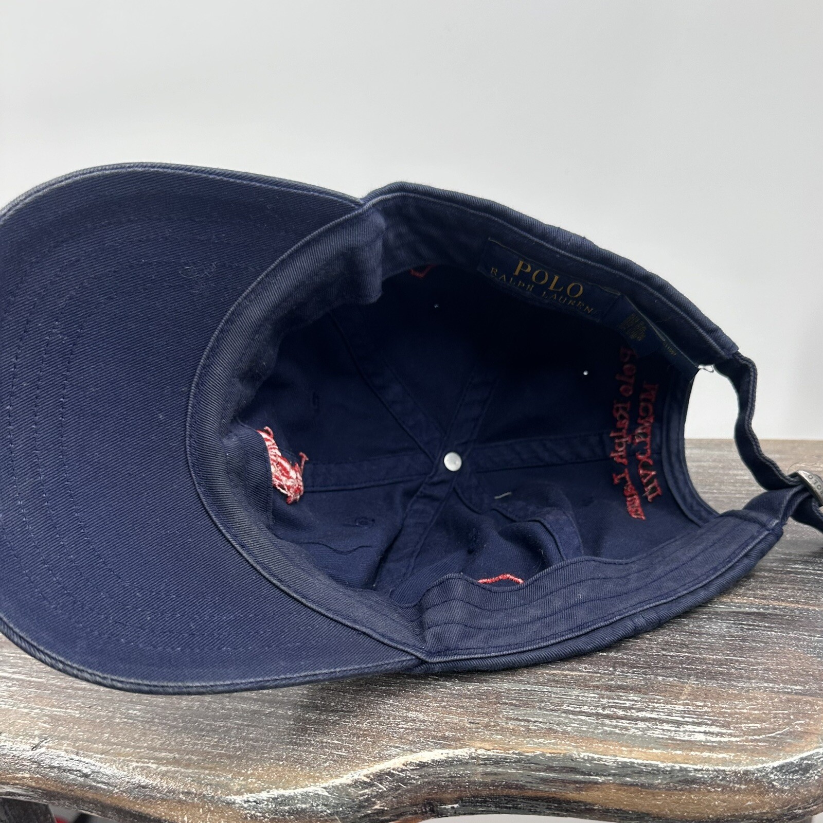 Polo Ralph Lauren Cappello Berretto Big Pony Rosso Blu Cinturino Schiena Regolabile #3