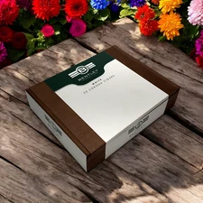 Bentley White Corona Empty Wooden Cigar Box 7.75x6.25x2