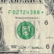 Series 2013 Star Note F Atlanta 3.2M Pack Run $1 Dollar Bill FW F02724388*