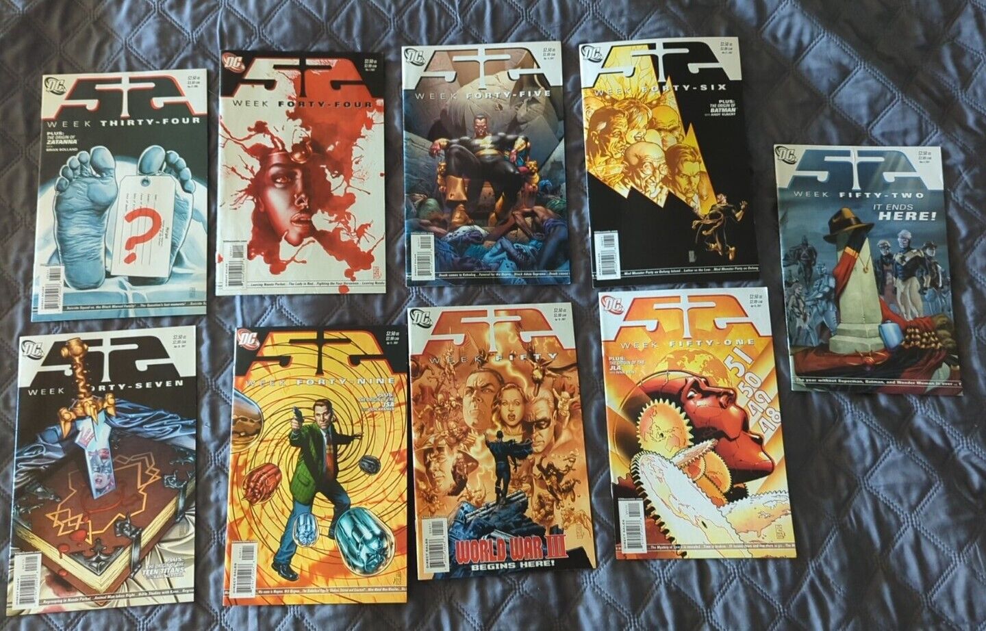 DC 52 Week Lot Of 9 Comics 34, 44-47, 49-52 Reader Condition
