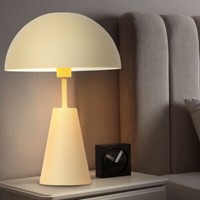 Tischlampe Pilz Tischleuchte Schlafzimmerlampe Leselampe Sandfarben HöHe 36 Cm