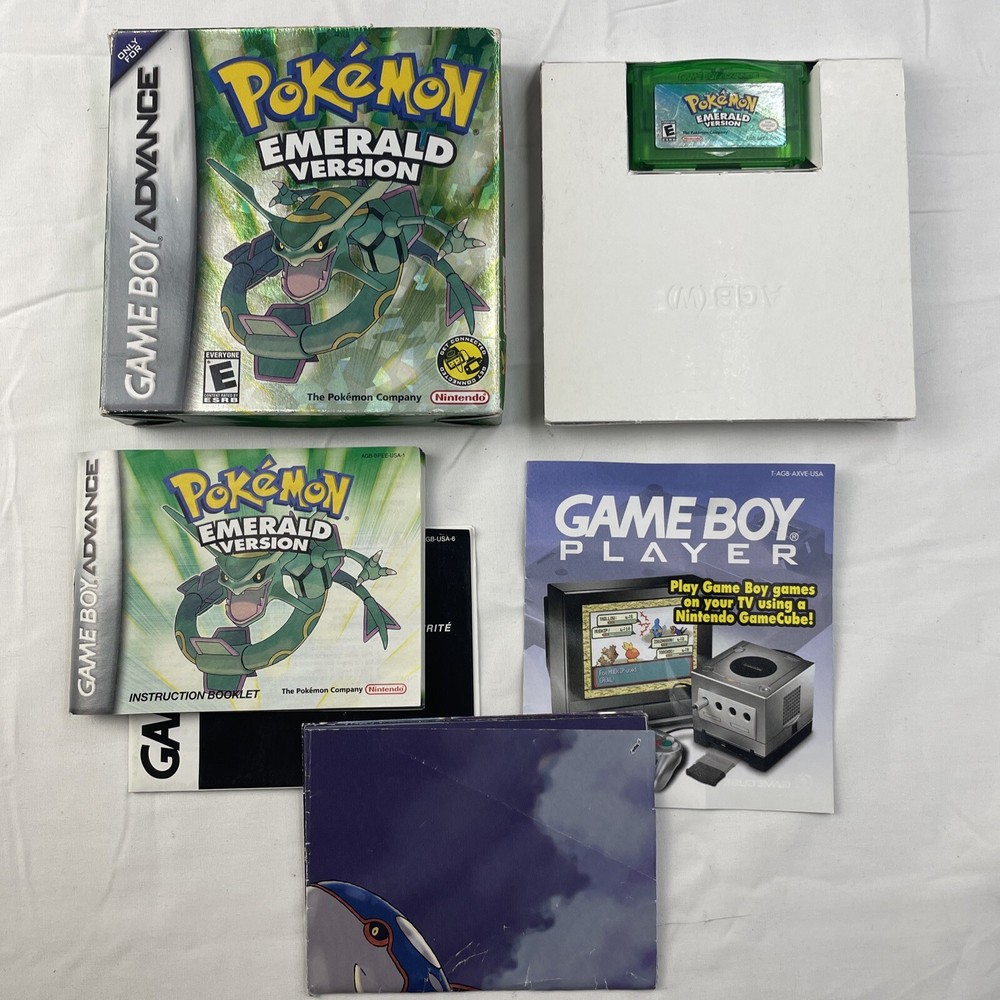 Pokemon Emerald Version Nintendo Game Boy Advance CIB w/ Poster GBA