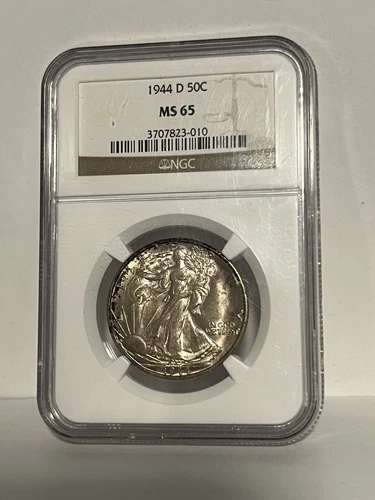 1944-D  Walking Liberty Silver Half Dollar  NGC MS 65