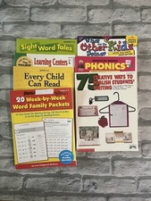 Lot of 7 Scholastic Homeschooling Books Reading Phonics writing 1-6