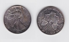 Moneta argento 1 dollaro Silver Eagle USA 1990 1 oncia argento fine (148635)
