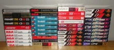 Lot of 40 Blank Audio Cassette Tapes *NEW* 3M Maxell Memorex RCA Scotch Sony TDK