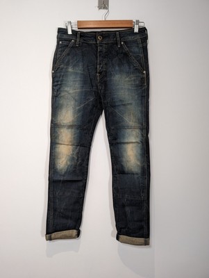 G-Star Jeans Faeroes High Rise Tapered Comfort Denim Size W26 L32 Blue Dark Aged