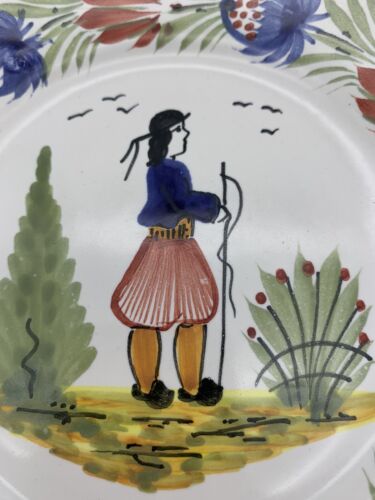 Henriot Quimper Bread & Butter Plate, 6 1/2", Man Center, France - Picture 5 of 5