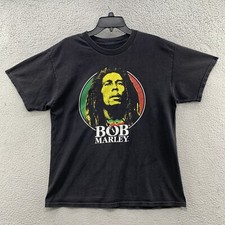 Bob Marley Reggae Zion Rootswear Black Logo Graphic T-Shirt Mens Adults Size L