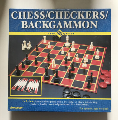 Chess Checkers Backgammon Set