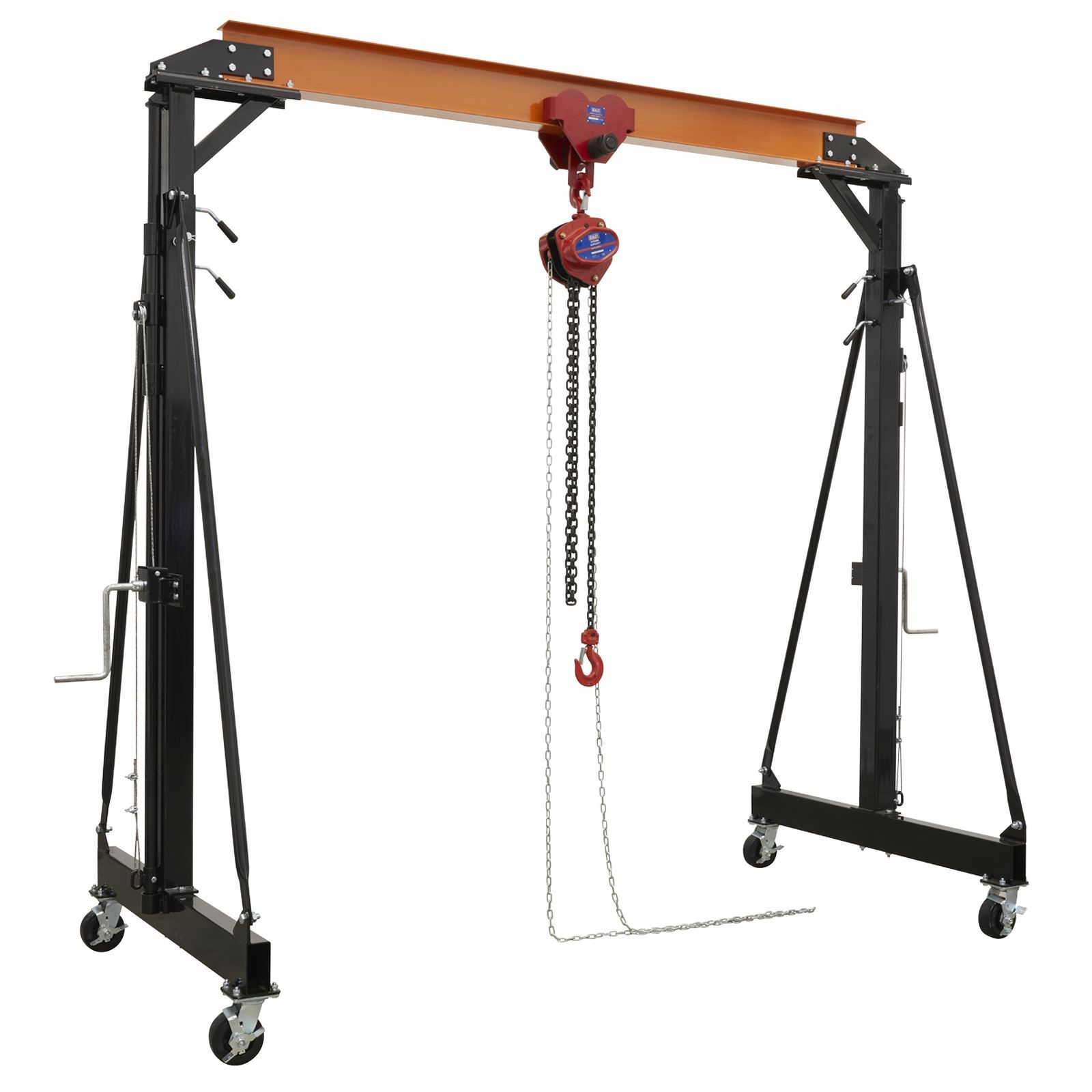 Sealey Portable Lifting Gantry Crane Adjustable 2 Tonne & Hoist - SG2000KIT
