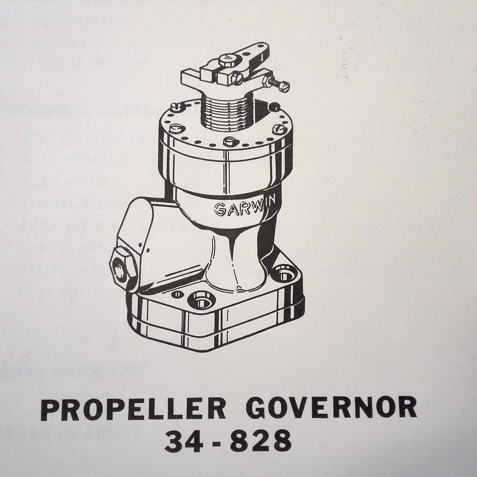Garwin Propeller Governor 34828 Overhaul Parts Manual eBay