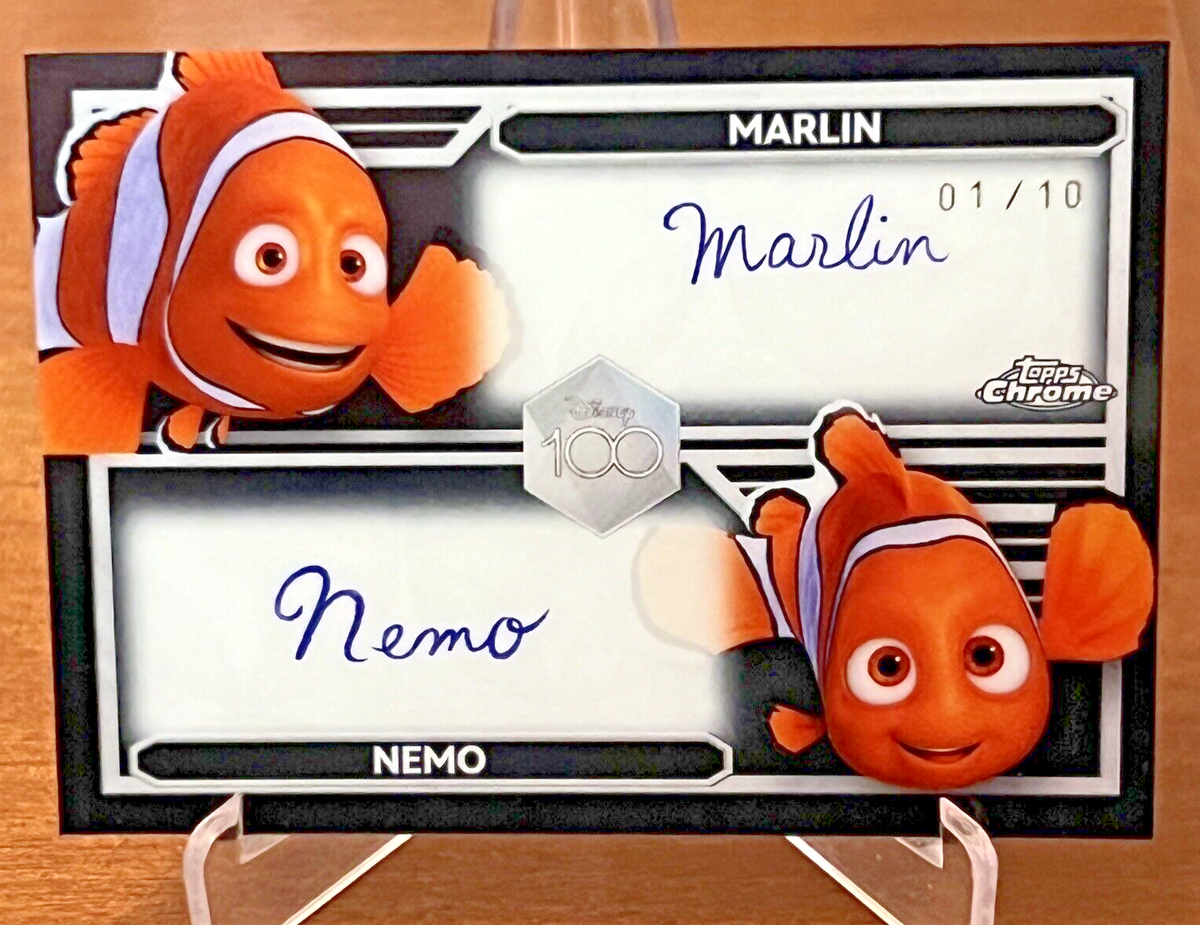 2023 Topps Chrome Disney 100 Nemo Marlin Dual Auto Black