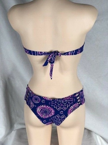 Damen Neu mit Etikett O'Neill Bikini 2-teiliges Set blau mehrfarbig Moxie V Rüschen Bandeau Swi - Bild 2 von 6