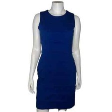 Calvin Klein Royal Blue Knit Tiered Sheath Dress Sz 8 EUC