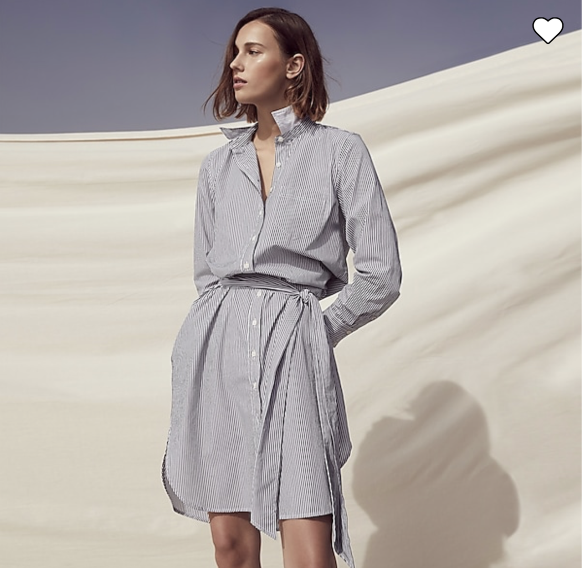 j crew cotton shirt dress Cerise Shirt-dress In Striped Cotton Poplin For Women