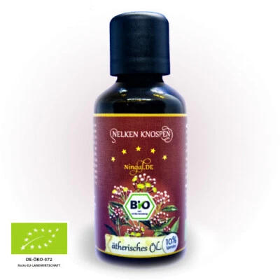 NINGAL.DE NATURWARENHANDEL Nelkenöl BIO zertifiziert 50ml: Ätherisches Öl (100% naturrein)