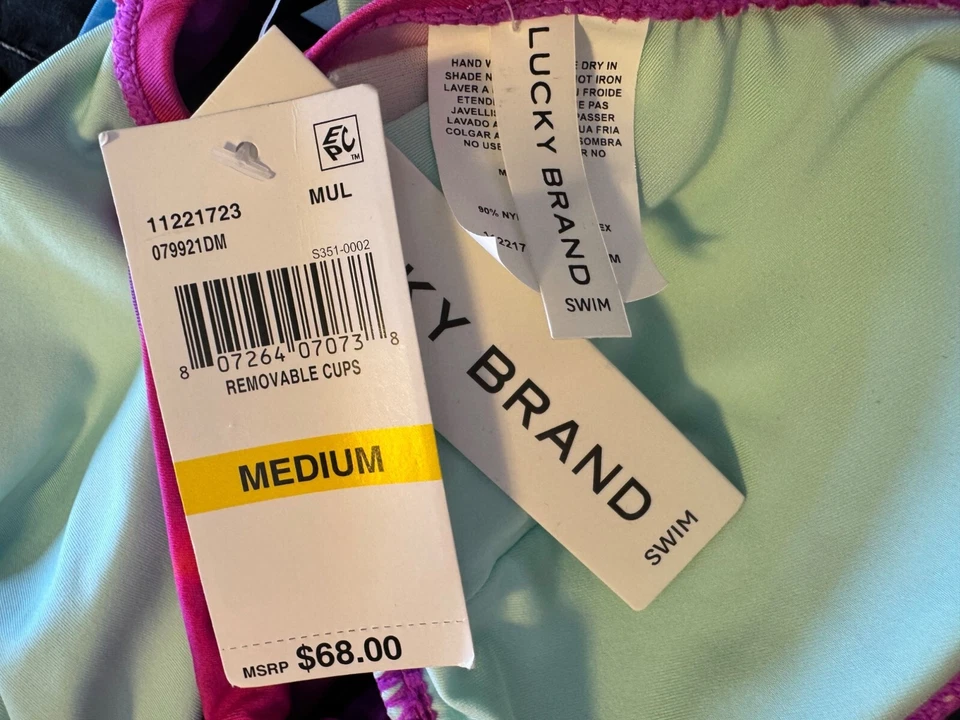 Conjunto de bikini de dos piezas Lucky Brand talla S/M acolchado ajustable hipster $132 nuevo con etiquetas Foto 4 de 4