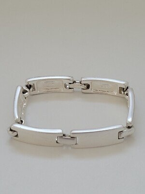 Vintage signiertes Napier gebürstet silberfarbenes Armband 
