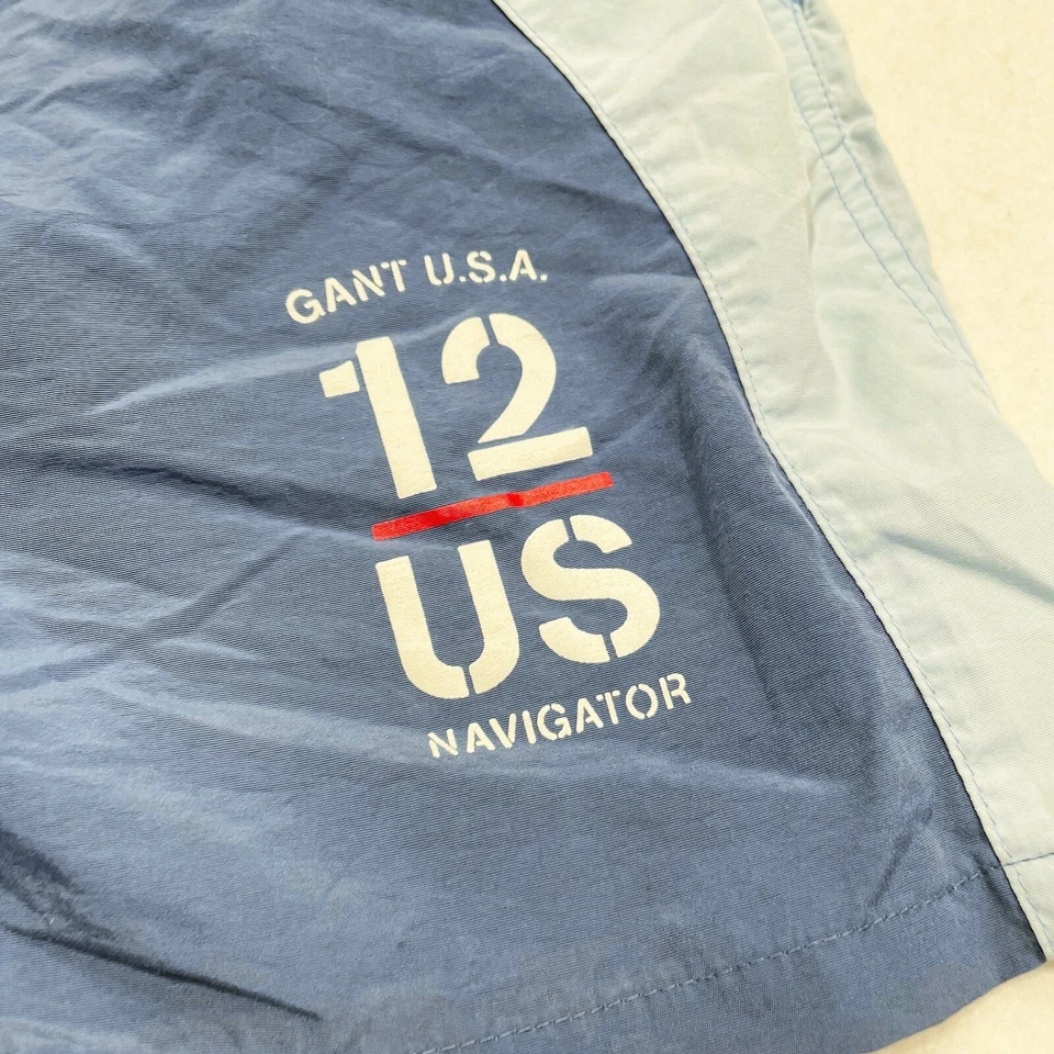 Baús de natação GANT EUA tamanho M masculino colorblock azul EUA-12 navegador forro de malha - Imagem 2 de 4