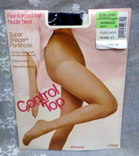 JCPenney CONTROL TOP Super Shaper Pantihose NAVY BLUE Average C121-5151 - 1 pair