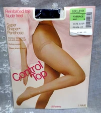 JCPenney CONTROL TOP Super Shaper Pantihose NAVY BLUE Average C121-5151 - 1 pair