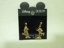 Disney Mickie  Minnie Earrings Gold over Sterling Vintage H935
