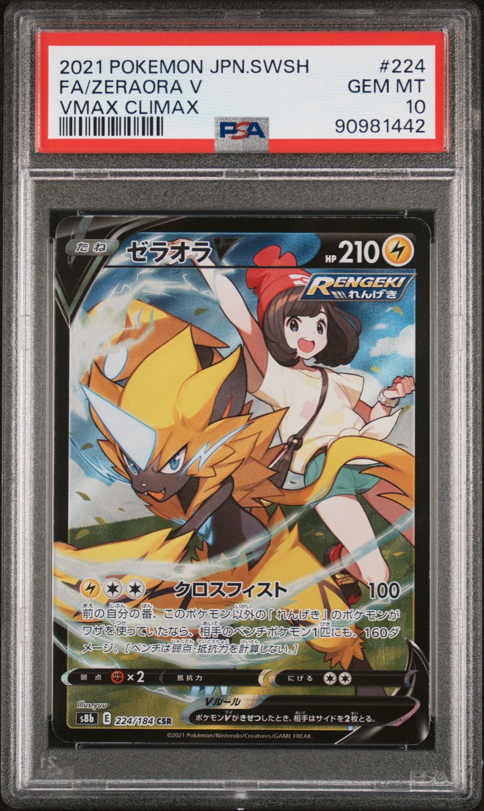 PSA 10 Zeraora V 224/184 Vmax Climax Pokemon Japanese
