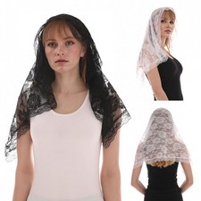 1Pcs Women Vintage Inspired Lace Chapel Veils Mass Head Covering Scarf Veils