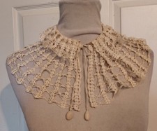 Lovely Cream Crocheted Lace Collar Tie Closure
