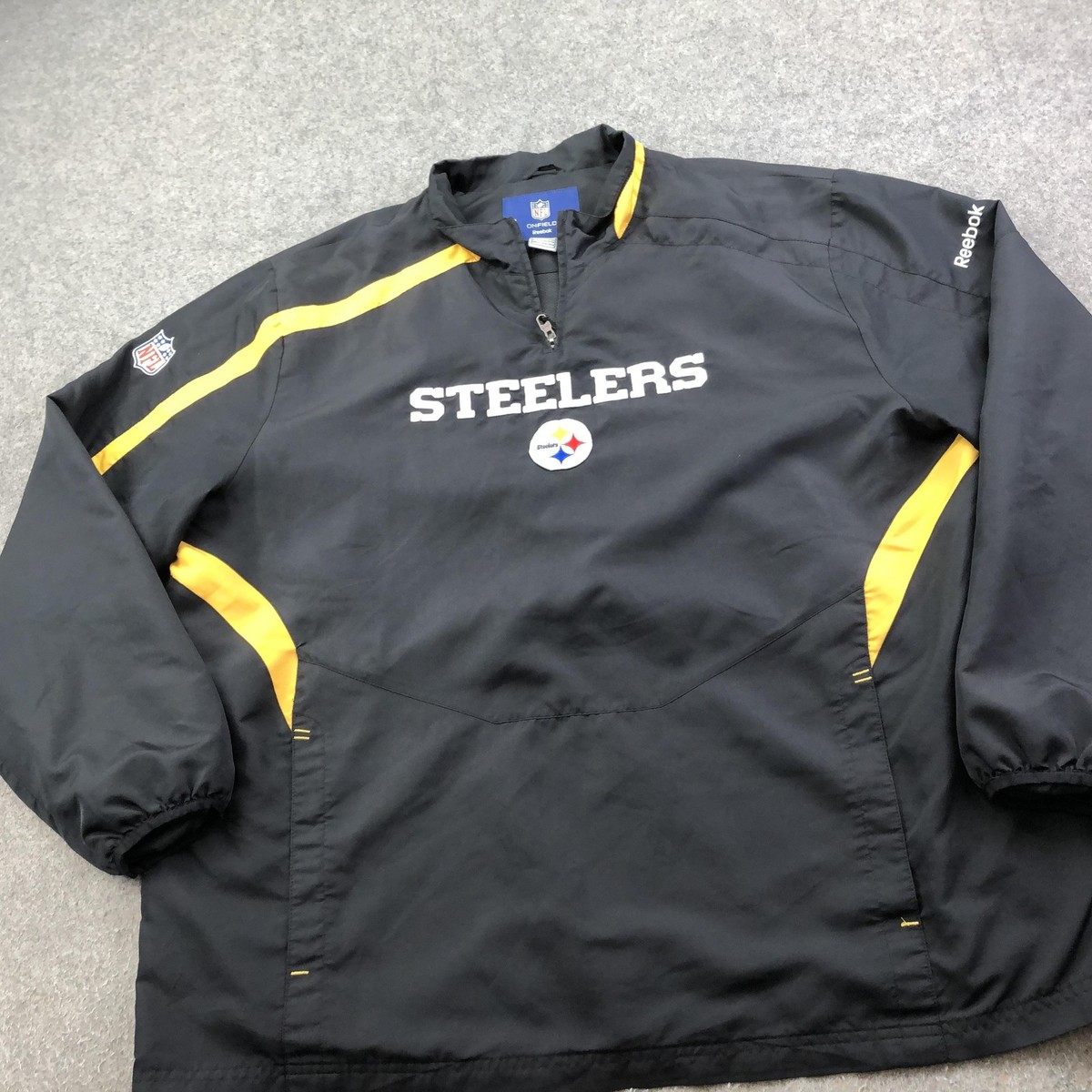 Pittsburgh Steelers Jacket Mens 2XL Black NFL Football Reebok On