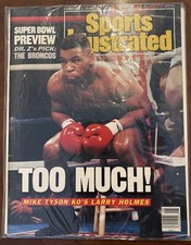 SPORTS ILLUSTRATED 1988 MIKE TYSON KO’S LARRY HOLMES-TOO MUCH!-BOXING-NO LABEL