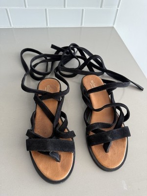 Minelli Flat Women Sandals Size 38 Black Lace Up