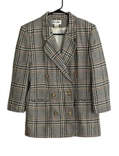Vintage Norton McNaughton Blazer Sz 6 Wool Plaid Double Breasted Jacket
