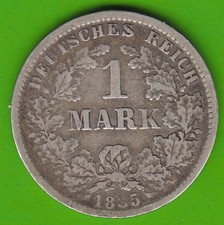 M&uuml;nze Silber Kaiserreich 1 Mark 1885 G Karlsruhe nswleipzig