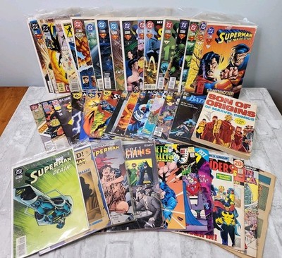 Vintage Comic Book Lot of 40+ Marvel DC Amalgam Superheroes Mix of 90s, 80s, 70s