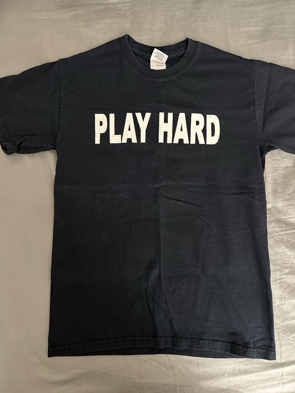 Vintage Gym Sports Bar Shirt NYC Gay Play Hard Small Black